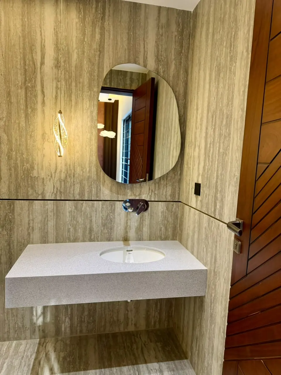 Vanity with LED mirror